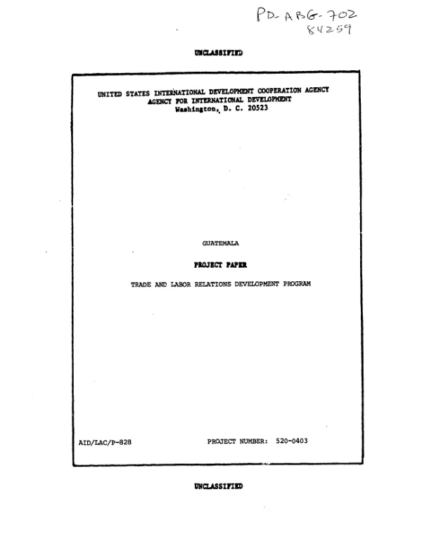 Trade and labor relations development program (520-0403)
