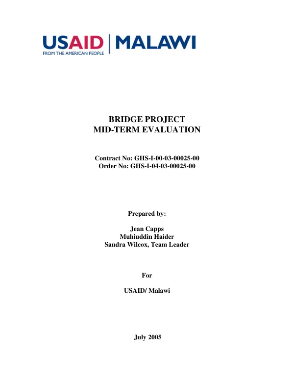 BRIDGE project : mid-term evaluation