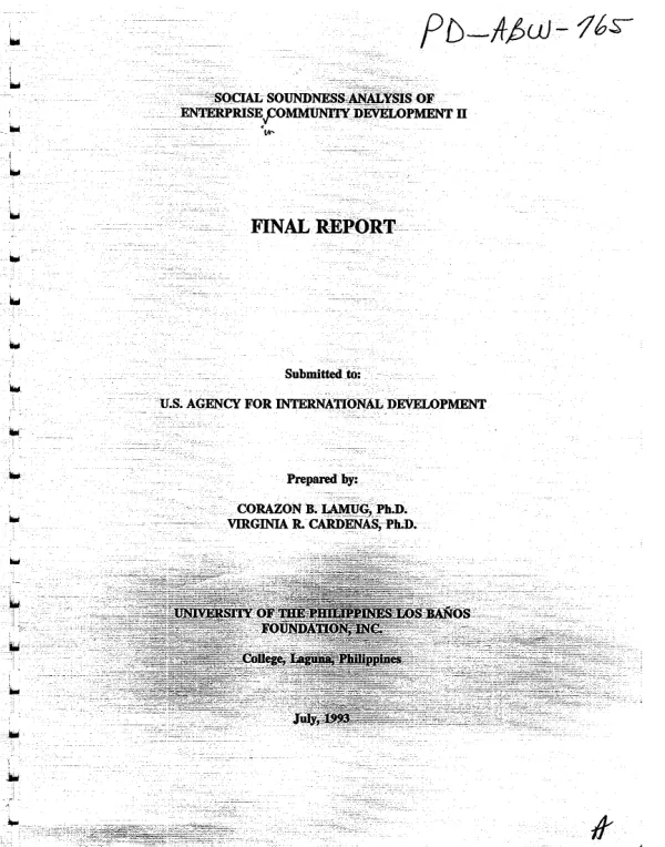 Social soundness analysis of enterprise community development II