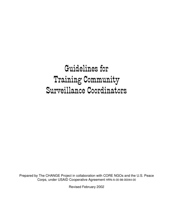 Guidelines for training community surveillance coordinators