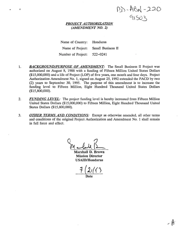 USAID/Honduras -- APPLE [anti-poverty lending program] proposal