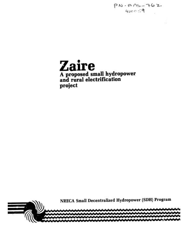 Zaire : a proposed small hydropower and rural electrification project