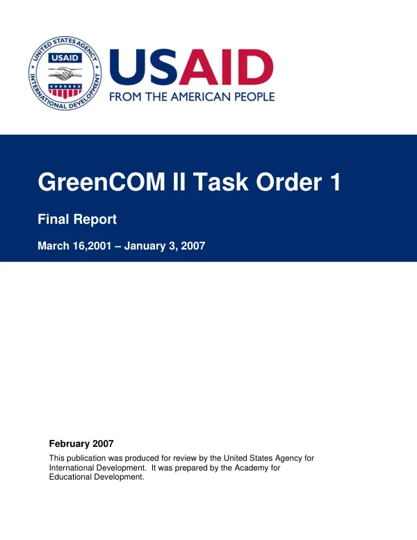 GreenCom II task order I : final report