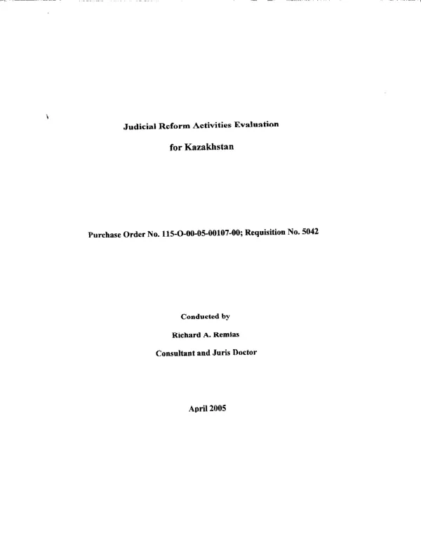 Judicial reform activities evaluation for Kazakhstan