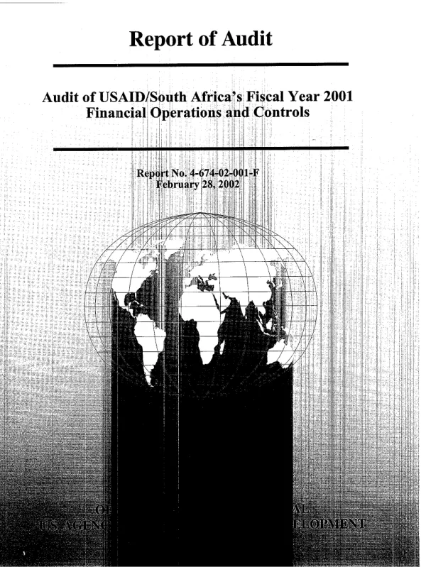 Audit of USAID/South Africa"s fiscal year 2001 financial operations and controls