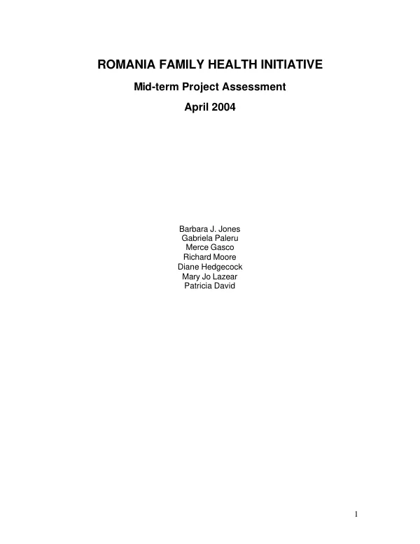 Romania famiy health initiative : mid-term project assessment