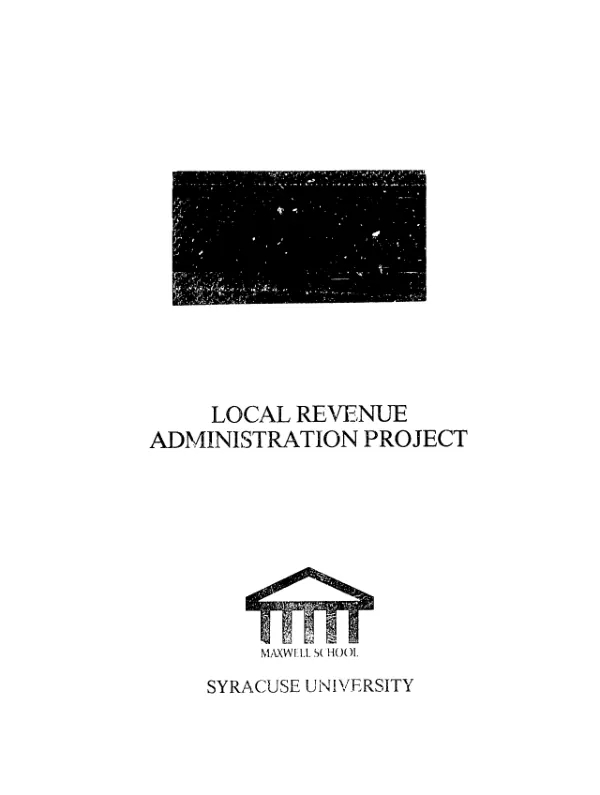 Assessment of the revenue generation capabilities of villages, districts and Arusha region : some policy options