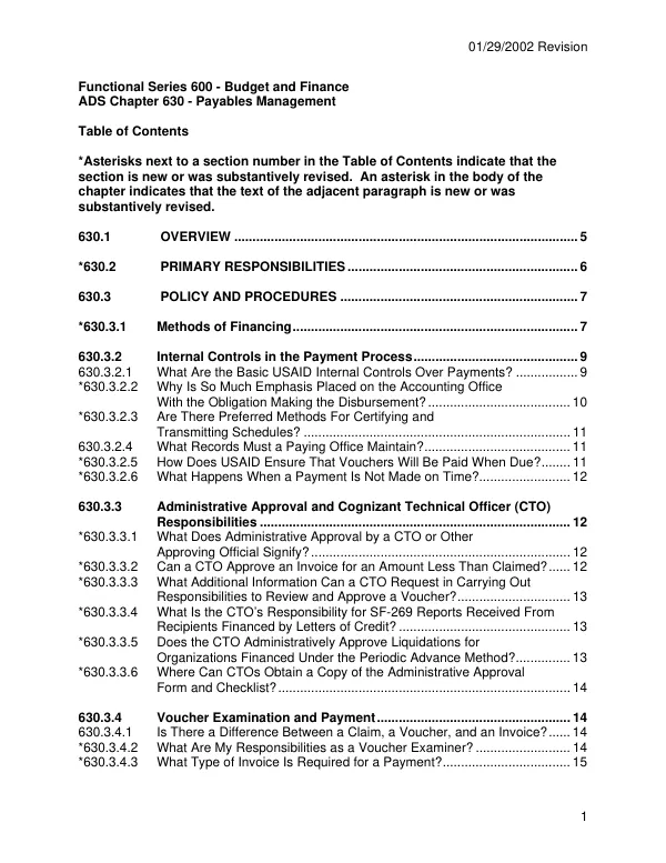 ADS chapter 630 : payables management