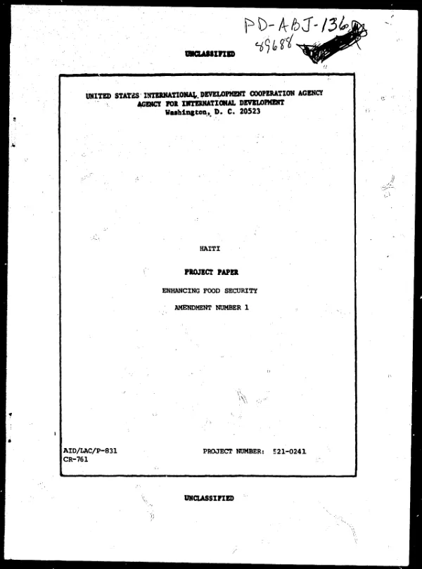 Enhancing food security : amendment no. 1