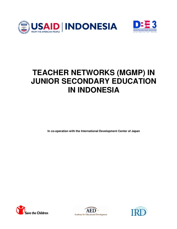 Teacher networks (MGMP) in junior secondary education in Indonesia