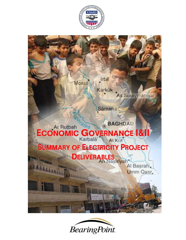 Economic governance I & II summary of electricity project deliverables
