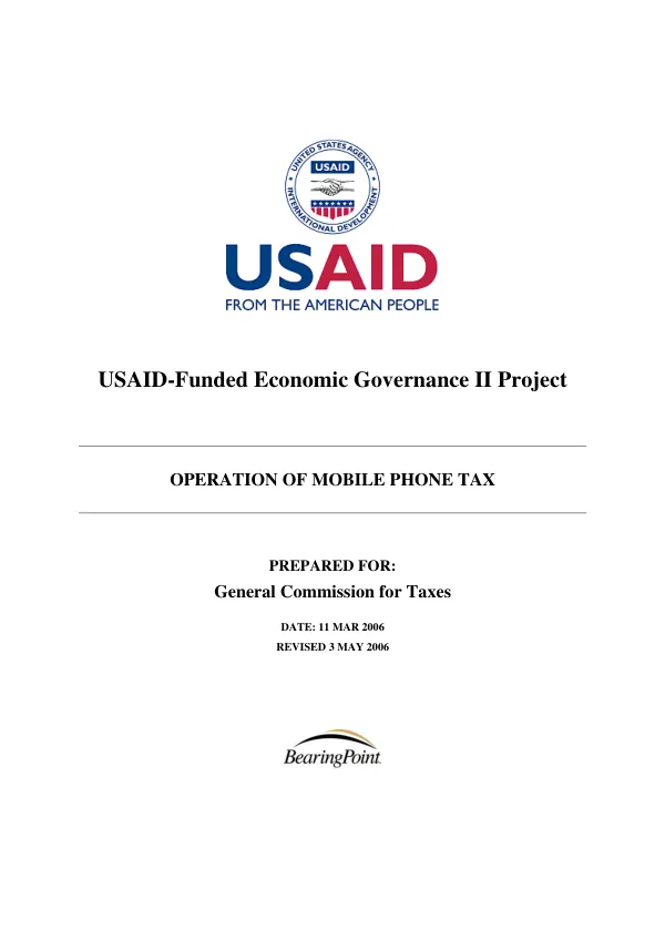 Operation of mobile phone tax