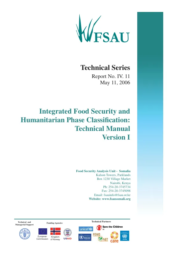 Integrated food security and humanitarian phase classification : technical manual version I