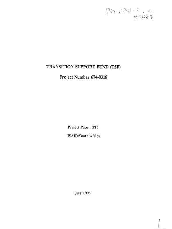 Transition support fund (TSF)