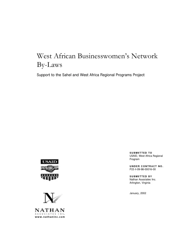 West African businesswomen"s network by-laws