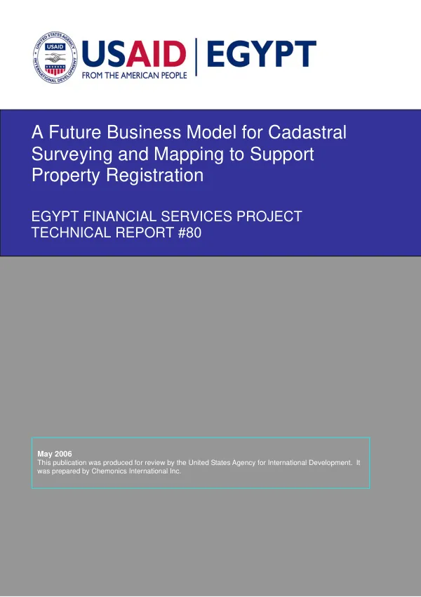A future business model for cadastral surveying and mapping to support property registration