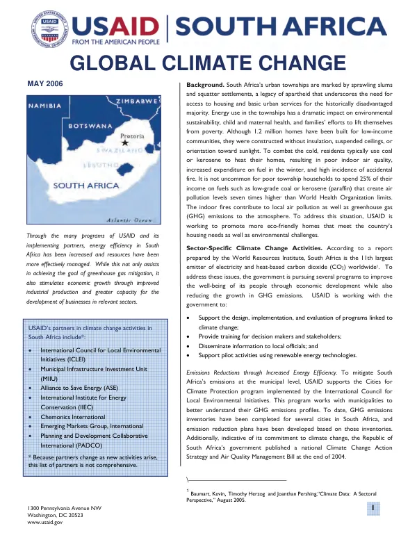 Global climate change[ : South Africa]