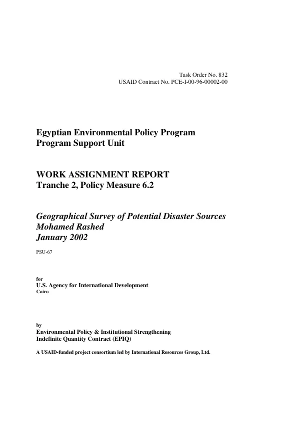 Geographical survey of potential disaster sources
