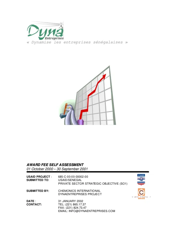 DynaEntreprises (Dynamise les entreprises senegalaises) : award fee self assessment -- 01 October 2000-30 September 2001
