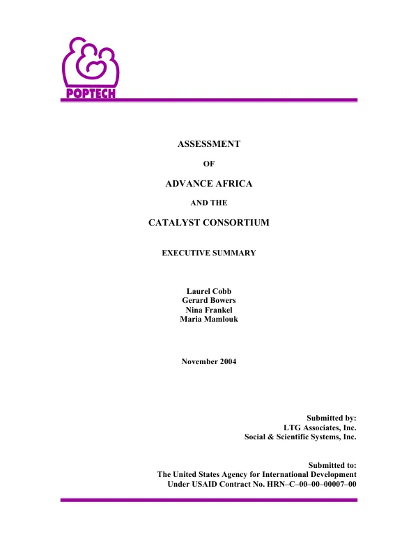 Assessment of Advance Africa and the Catalyst Consortium : executive summary