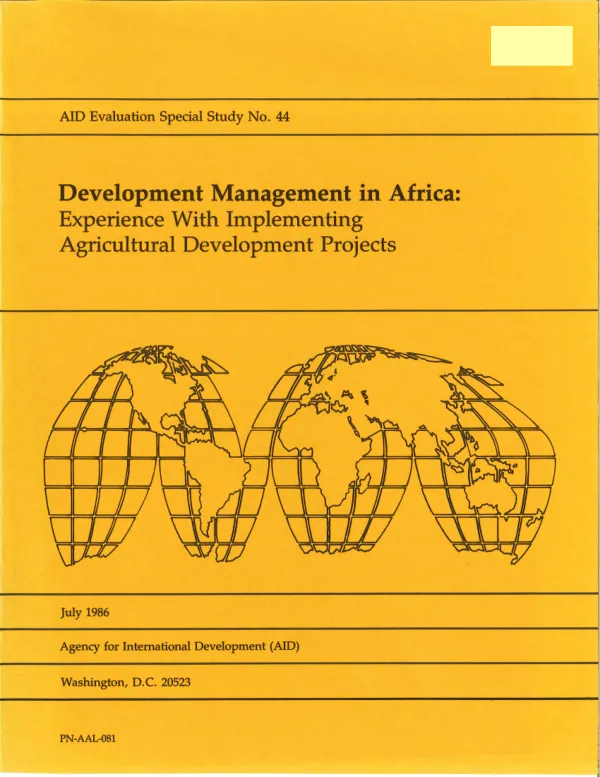 Management development strategy paper : AID"s response to the implementation needs of 1980"s