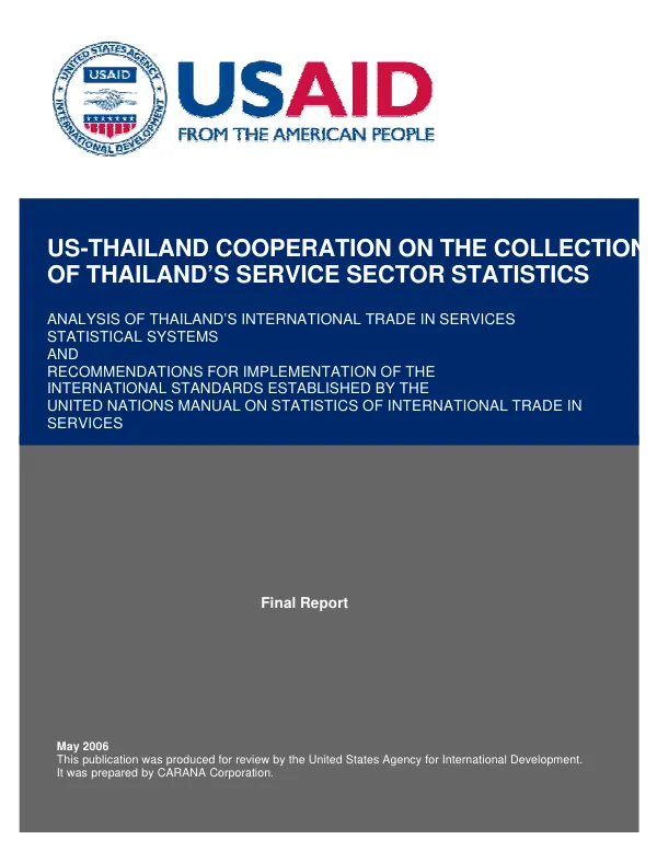 US-Thailand cooperation on the collection of Thailand"s service sector statisticis