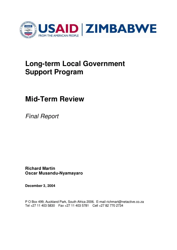Long-term local government support program : mid-term review -- final report