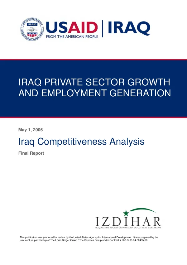 Iraq competitiveness analysis : final report