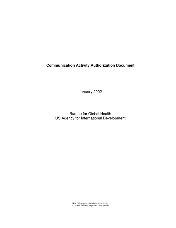 Communication activity authorization document