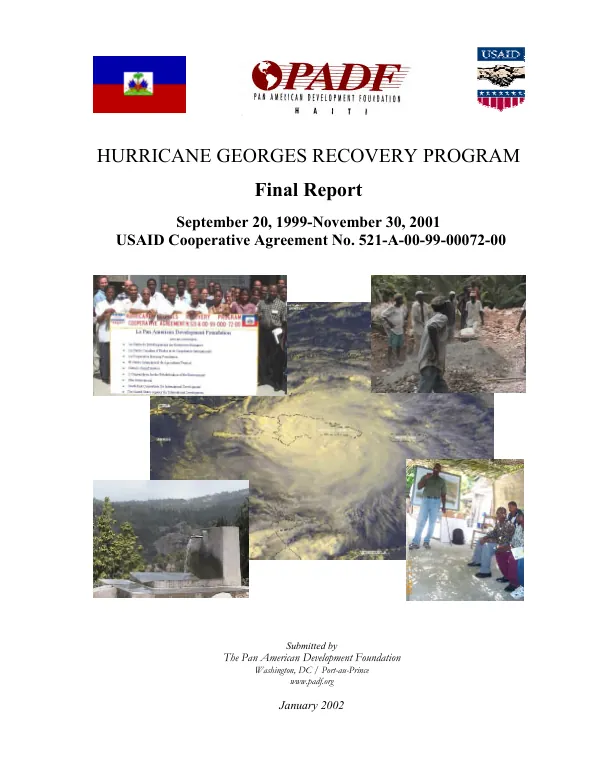Hurricane Georges recovery program : final report, September 20, 1999-November 30, 2001 -- USAID cooperative agreement no. 521-A-00-99-00072-00