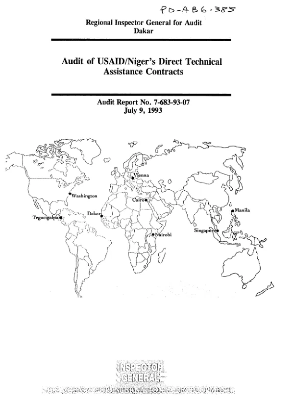 Audit of USAID/Niger"s direct technical assistance contracts