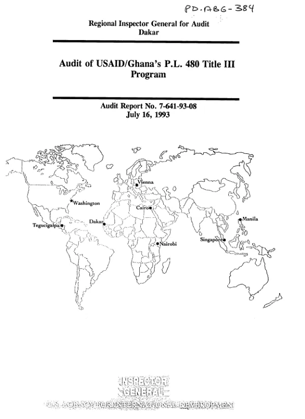 Audit of USAID/Ghana"s PL 480 Title III program