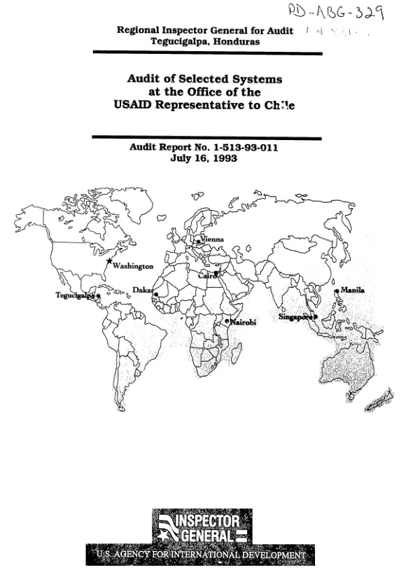 Audit of selected systems at the Office of the USAID Representative to Chile