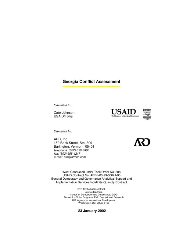 Georgia conflict assessment