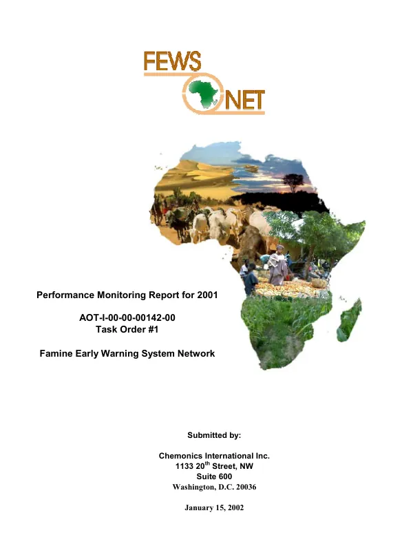 [FEWS NET (famine early warning system network)] performance monitoring report for 2001