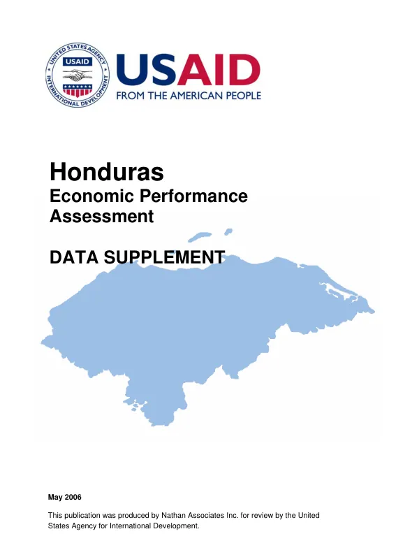 Honduras economic performance assessment : data supplement