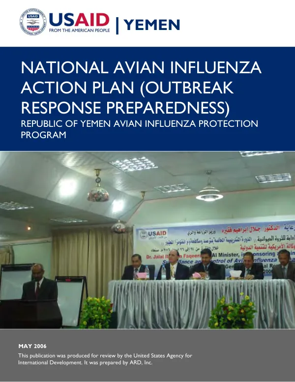 National avian influenza action plan (outbreak response preparedness)
