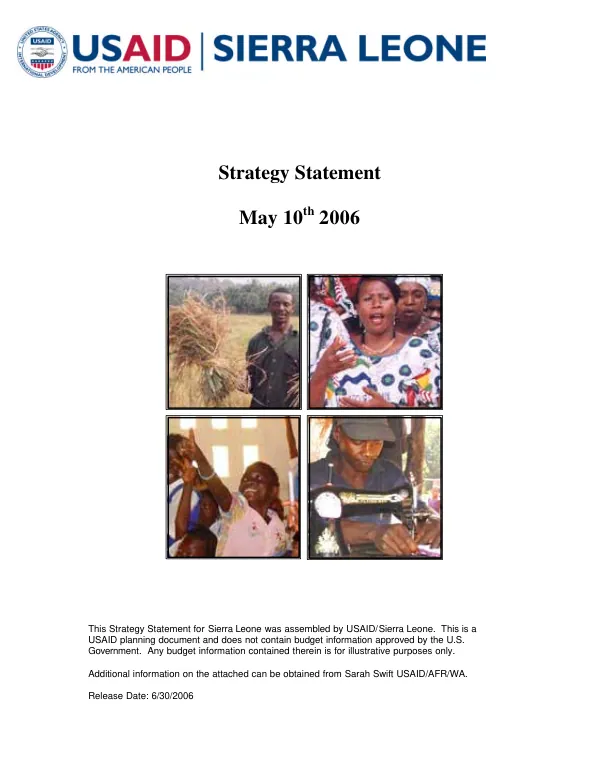 USAID Sierra Leone strategy statement
