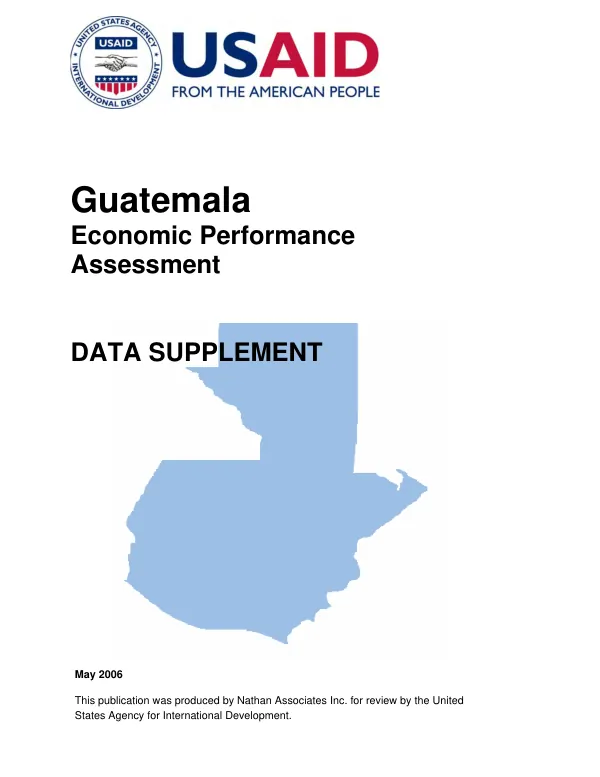 Guatemala economic performance assessment : data supplement