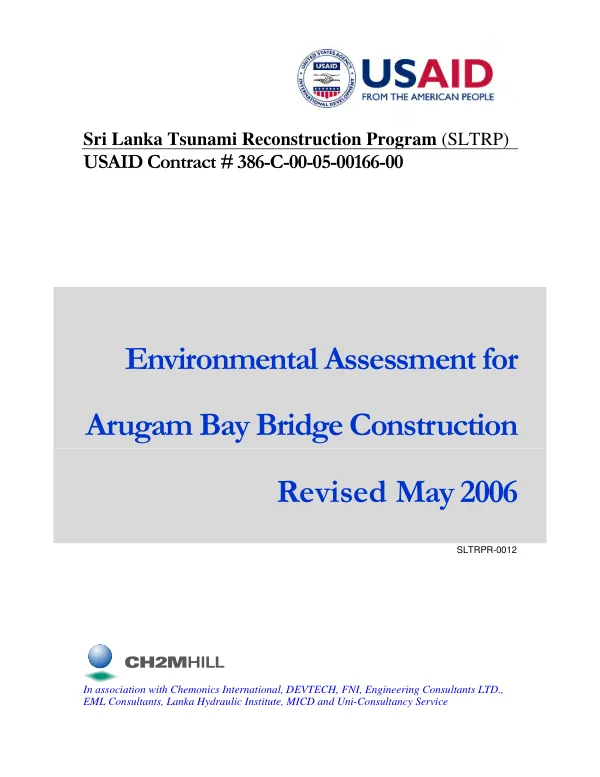 Environmental assessment for Arugam Bay Bridge construction : revised