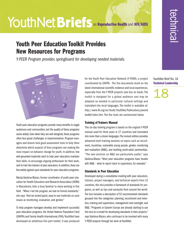 Youth peer education toolkit provides new resources for programs