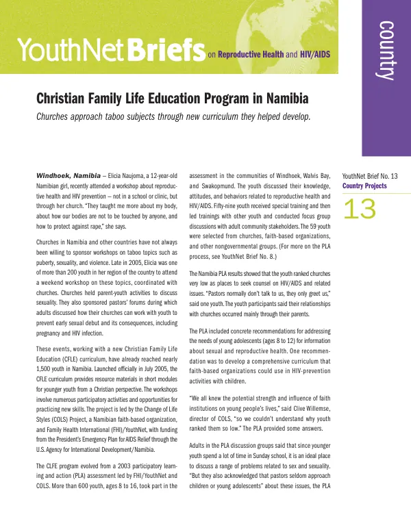 Christian family life education program in Namibia