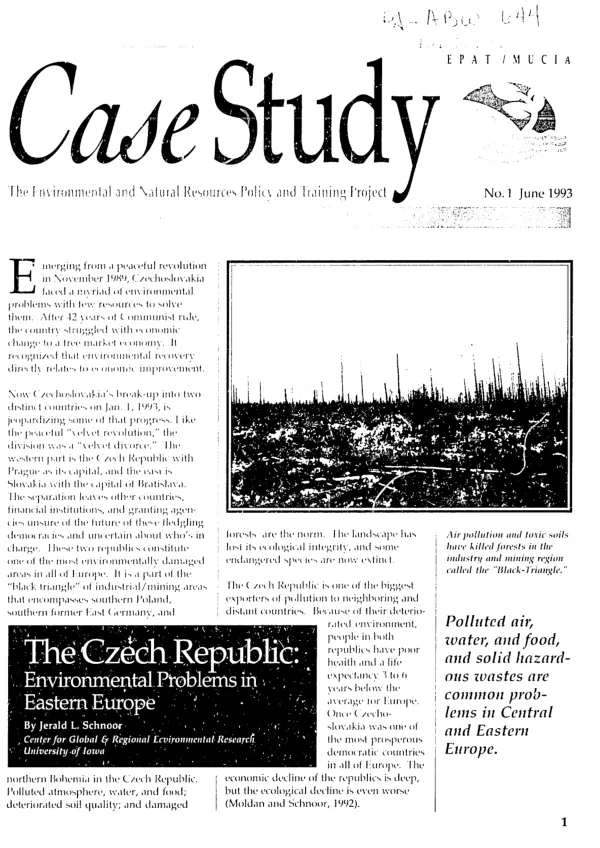 Czech Republic : environmental problems in Eastern Europe