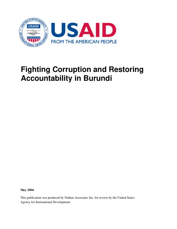 Fighting corruption and restoring accountability in Burundi