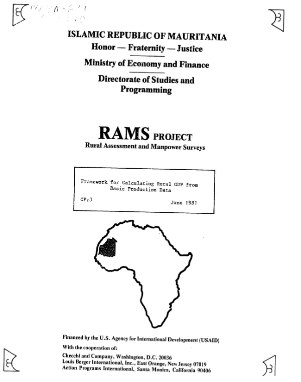 Framework for calculating rural GDP from basic production data