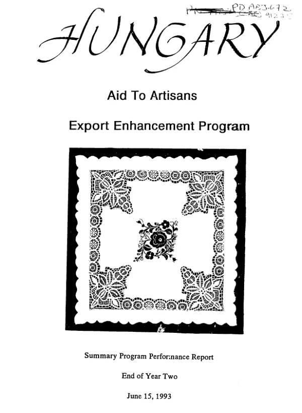 Hungary : Aid to Artisans, [Inc.] -- export enhancement program : summary program performance report end of year two