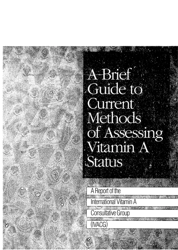 Brief guide to current methods of assessing vitamin A status