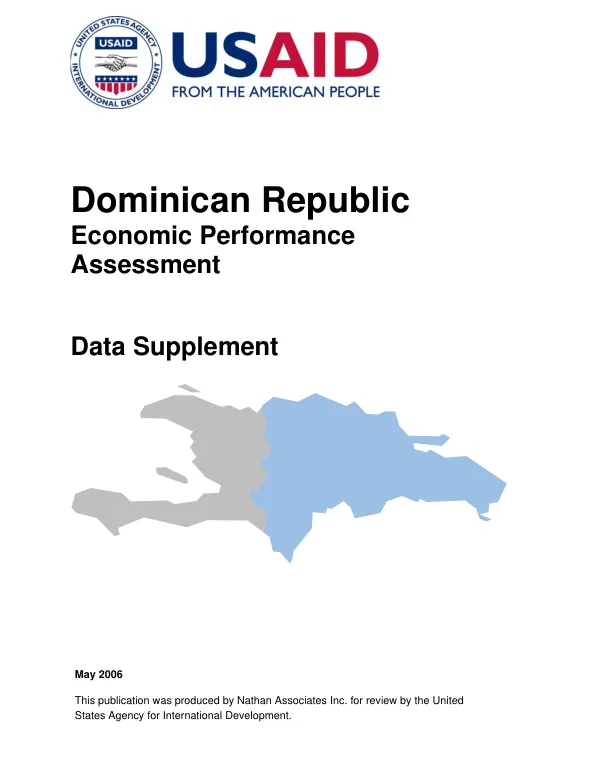 Dominican Republic economic performance assessment : data supplement