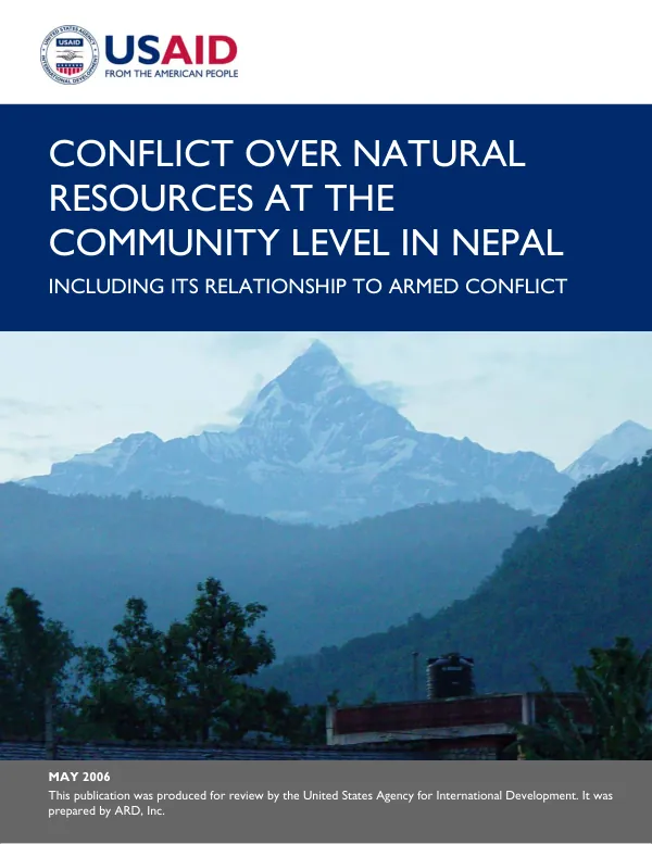 Conflict over natural resources at the community level in Nepal, including its relationship to armed conflict