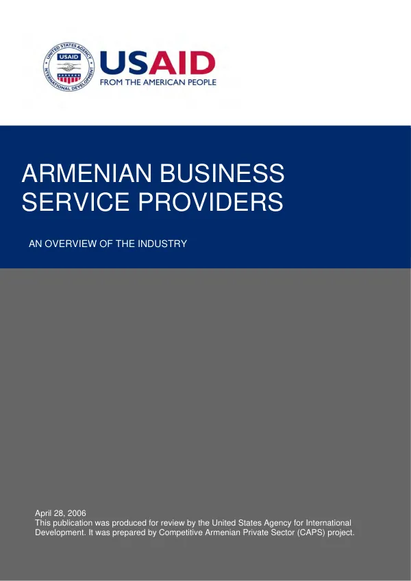 Armenian business service providers : an overview of the industry
